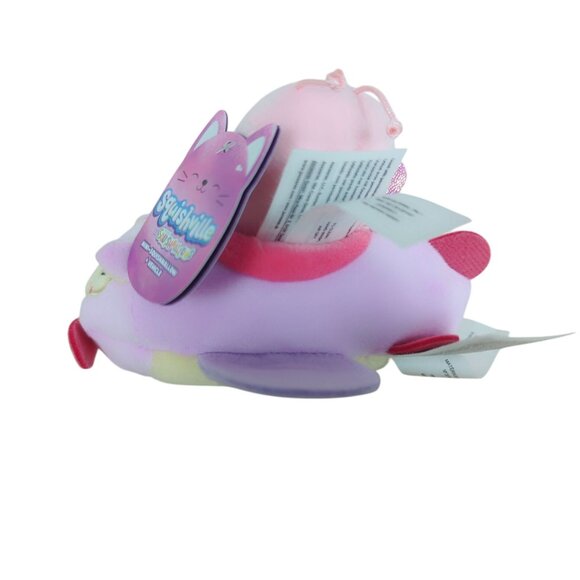 Squishville‎ Mini Squishmallow Pink Axolotl In Purple Airplane Plush Toy - Picture 4 of 14